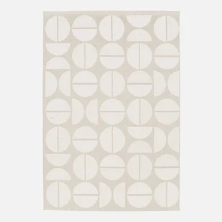 Tapis géométrique crème beige intérieur extérieur antistatique UV recyclé