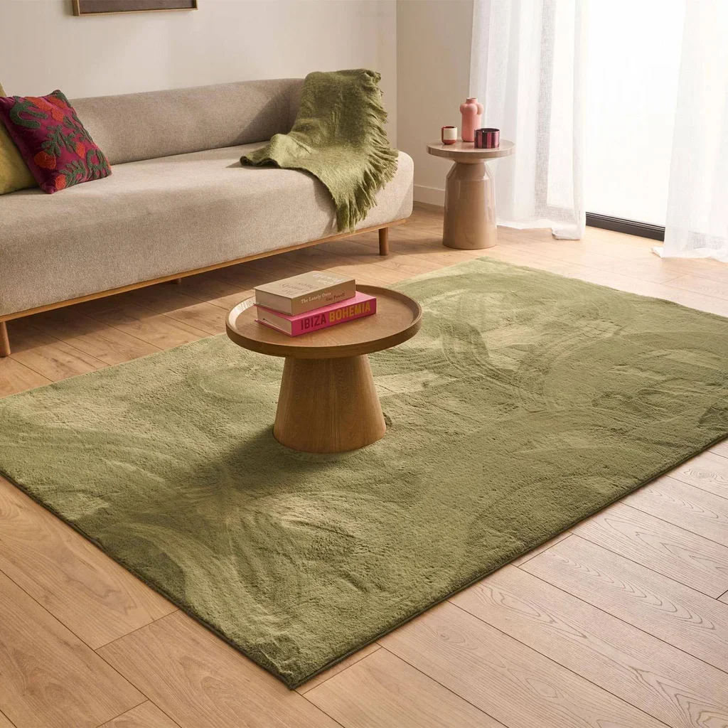 Tapis de sol uni vert intérieur ultra doux antidérapant Oscaria