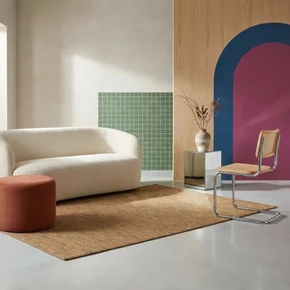 Outdoor-Eingangsteppich Jute-Optik karamel UV-beständig Terrasse