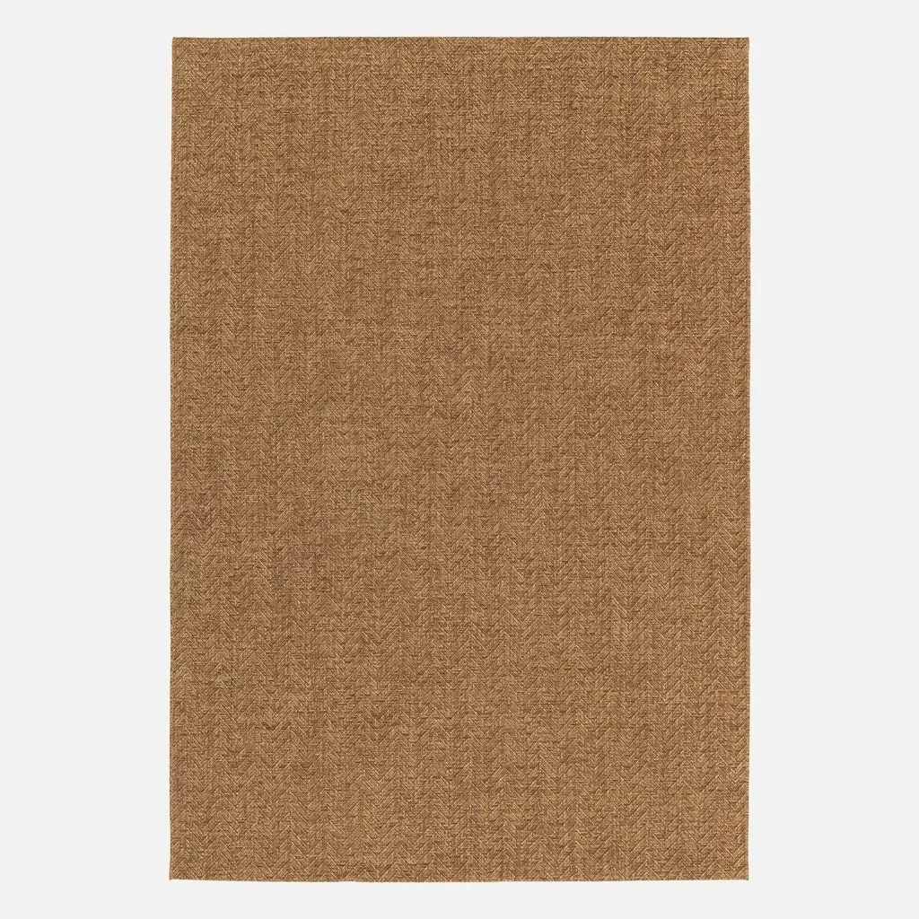 Tapis entrée extérieur jute caramel chevrons terrasse 120x170