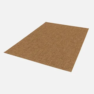 Tapis d'entrée extérieur aspect jute caramel motif chevrons