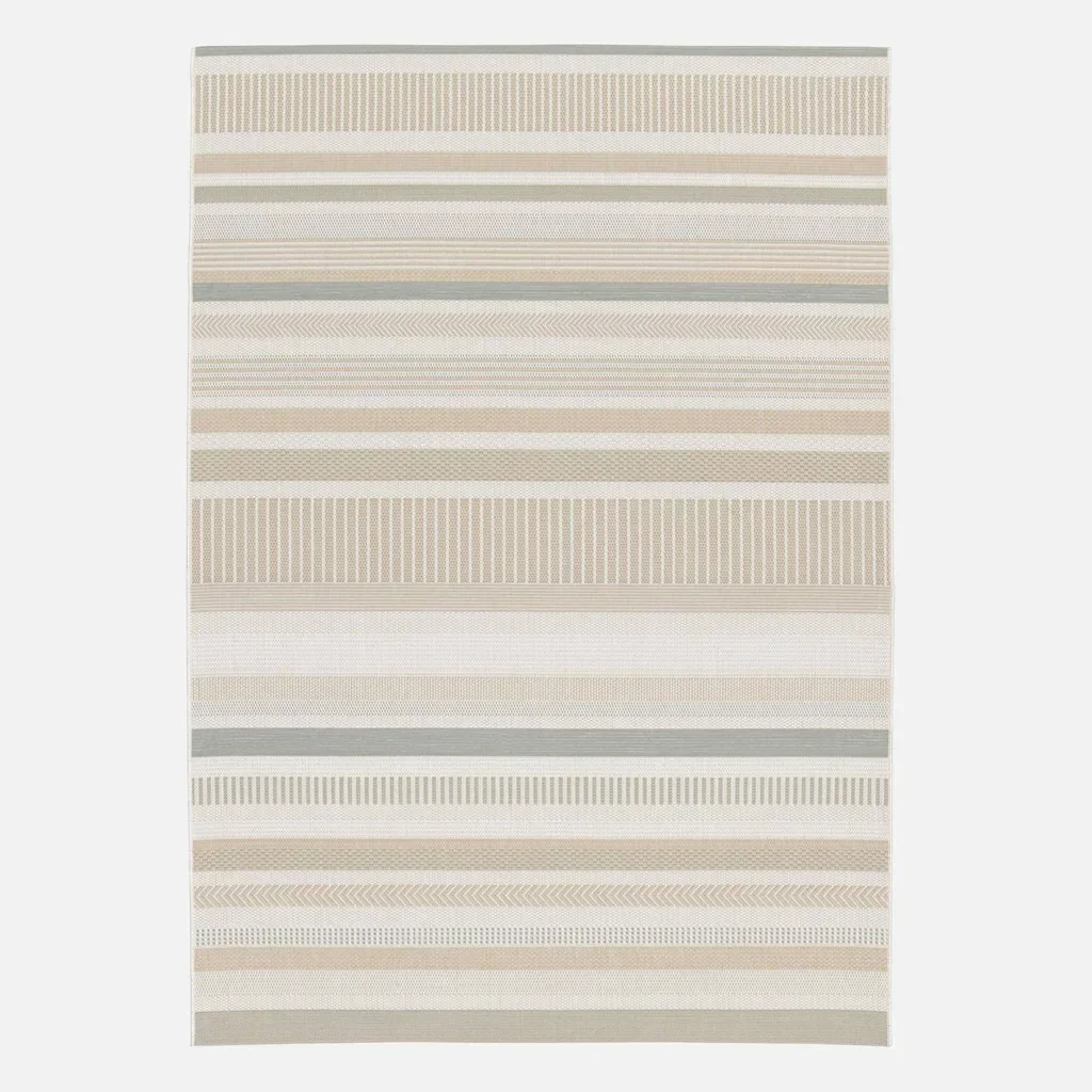 Tapis vintage motifs linéaires crème beige gris intérieur extérieur