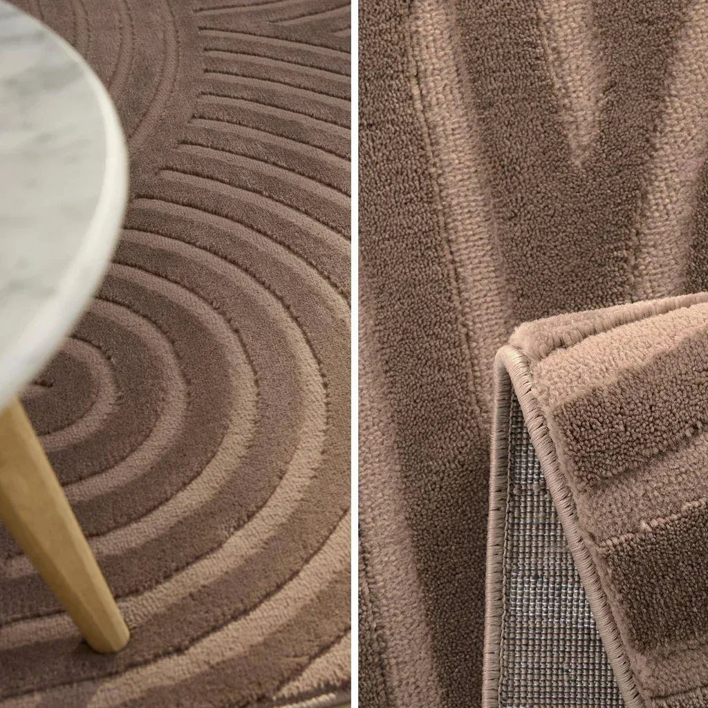 Mokka Bögen Innenteppich Brad - Weich und Elegant für Wohnzimmer oder Schlafzimmer