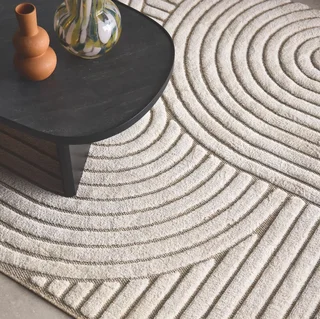 Tapis intérieur arches ethnique beige crème doux salon chambre
