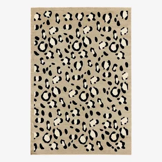 Beige leopard print indoor rug trendy and soft