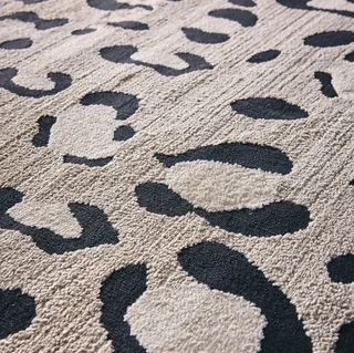 Beige leopard print indoor rug trendy and soft