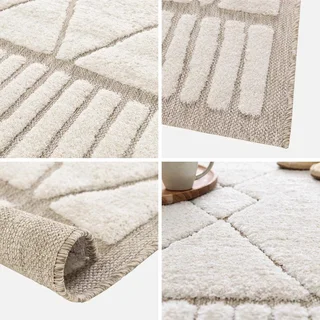 Tapis berbère beige crème style ethnique doux intérieur salon chambre
