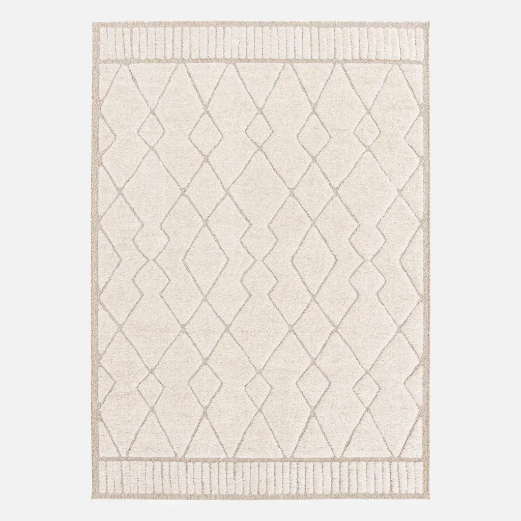 Tapis berbère beige crème style ethnique doux intérieur