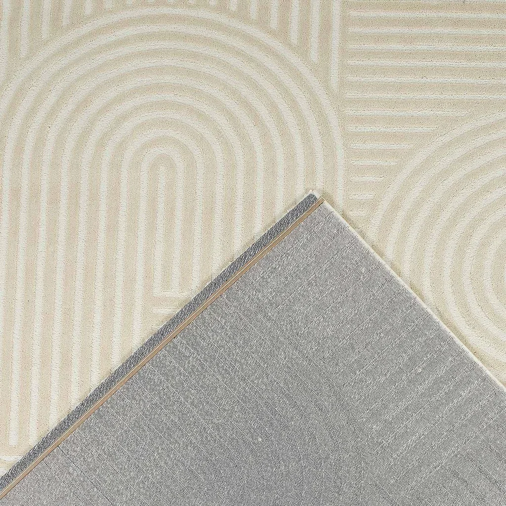Tapis crème Jenny motif arches géométriques design moderne intérieur salon chambre