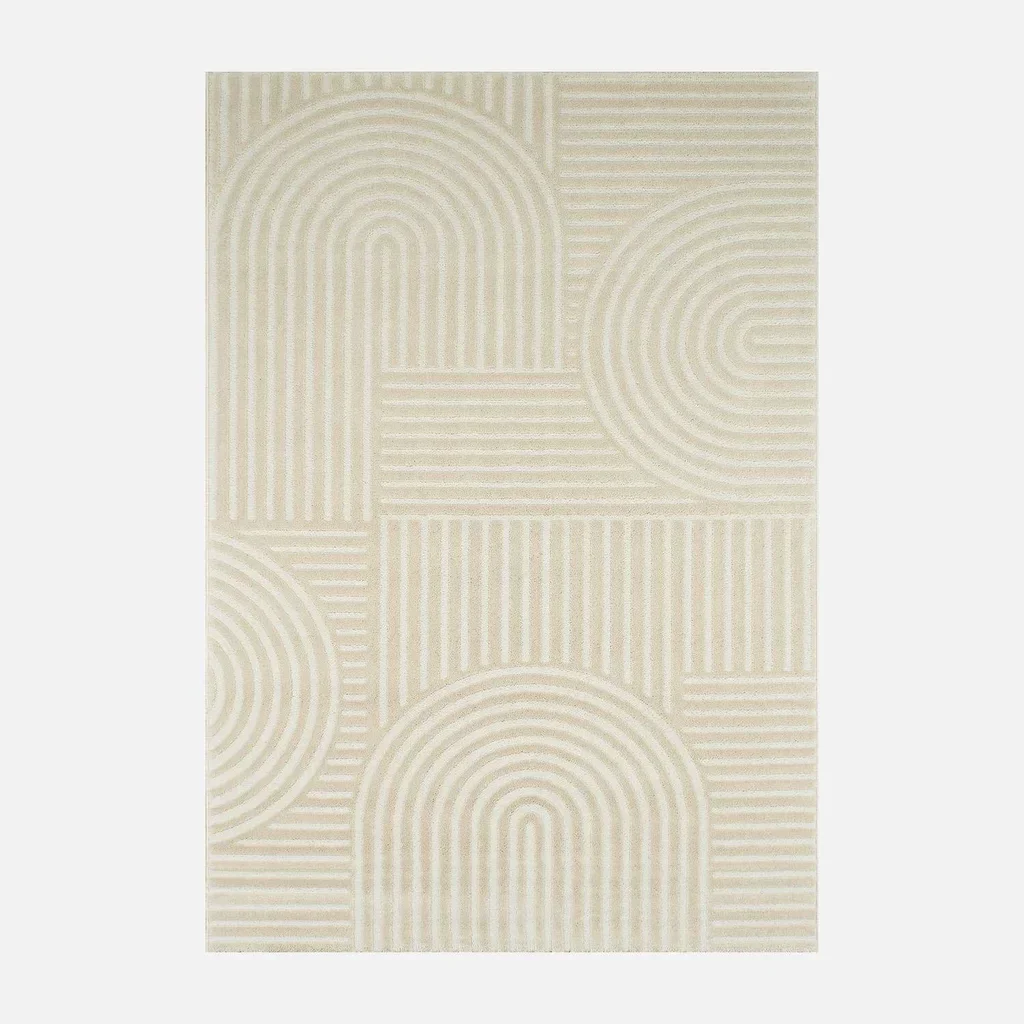 Tapis crème Jenny motif arches géométriques design moderne intérieur salon chambre