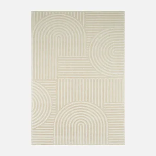 Tapis intérieur crème arches motif géométrique design moderne