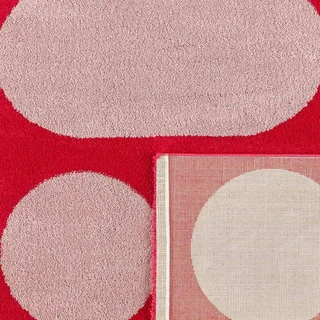 Tapis Joyce rouge poils longs design contemporain salon chambre doux élégant