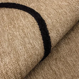 Tapis intérieur effet jute motif graphique noir en relief Thomas