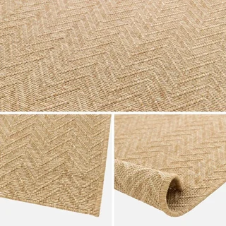 Tapis intérieur extérieur aspect jute coloris naturel motif chevrons