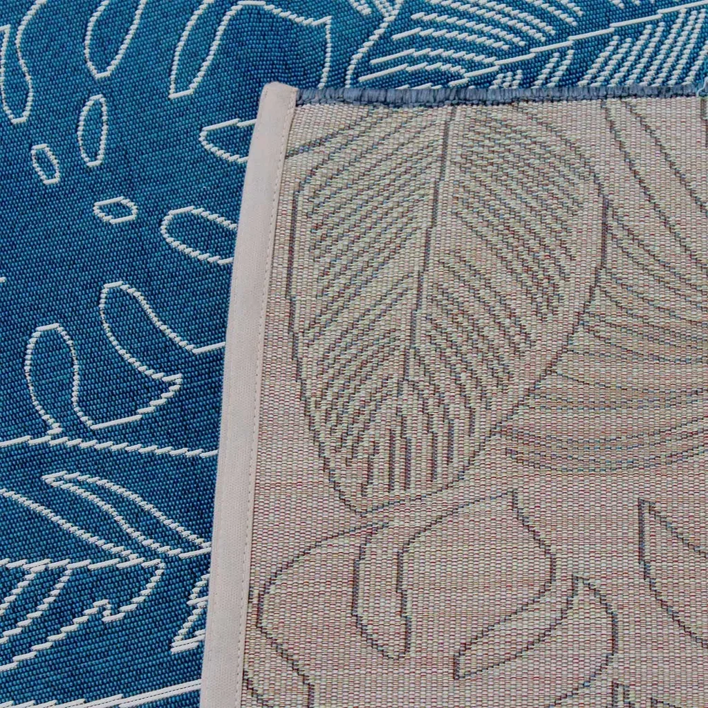 Tapis motif tropical bleu canard intérieur extérieur graphique