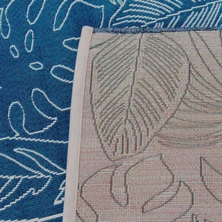Tapis motif tropical bleu canard intérieur extérieur graphique