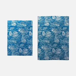 Tapis motif tropical bleu canard intérieur extérieur graphique