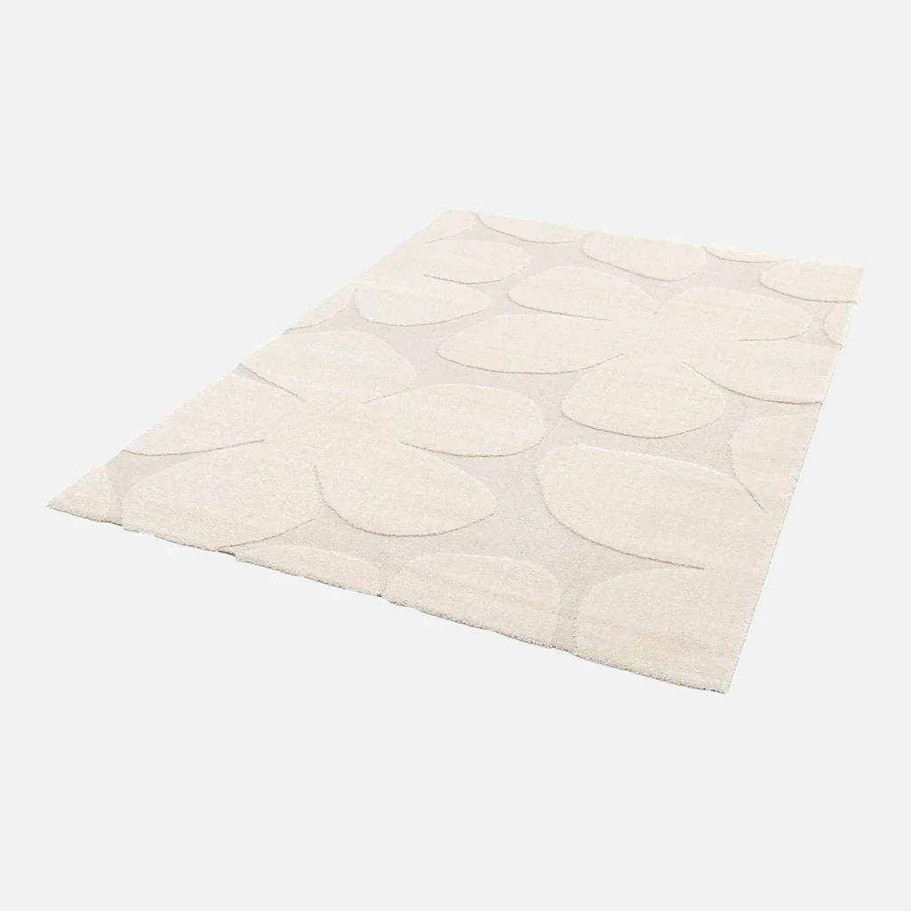 Tappeto Interno Floreale Crema Betty Stile Scandinavo Morbido Soggiorno Camera da Letto