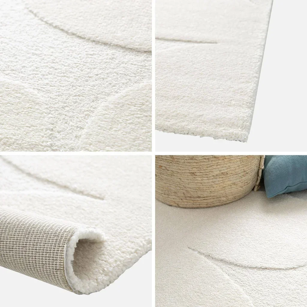 Tappeto Interno Floreale Crema Betty Stile Scandinavo Morbido Soggiorno Camera da Letto