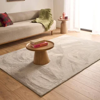 Ultra-soft non-slip solid gray indoor rug Oscaria machine washable