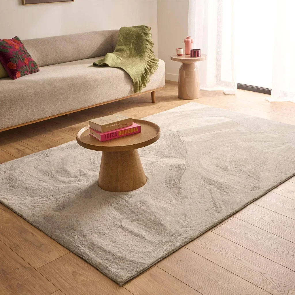 Plain grey Oscaria ultra-soft non-slip washable indoor rug