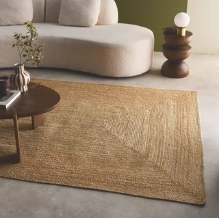 Tapis Padma en jute naturelle tissé main pour salon bohème