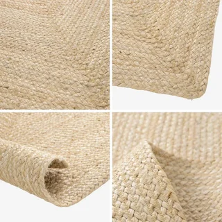 Tapis Padma en jute naturelle tissé main pour salon bohème