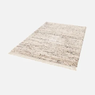 Tapete shaggy Richie com padrão salpicado cru 120x170 cm com franjas suaves
