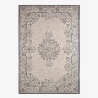 Tapis baroque rose rouge bleu intérieur vintage Melgy