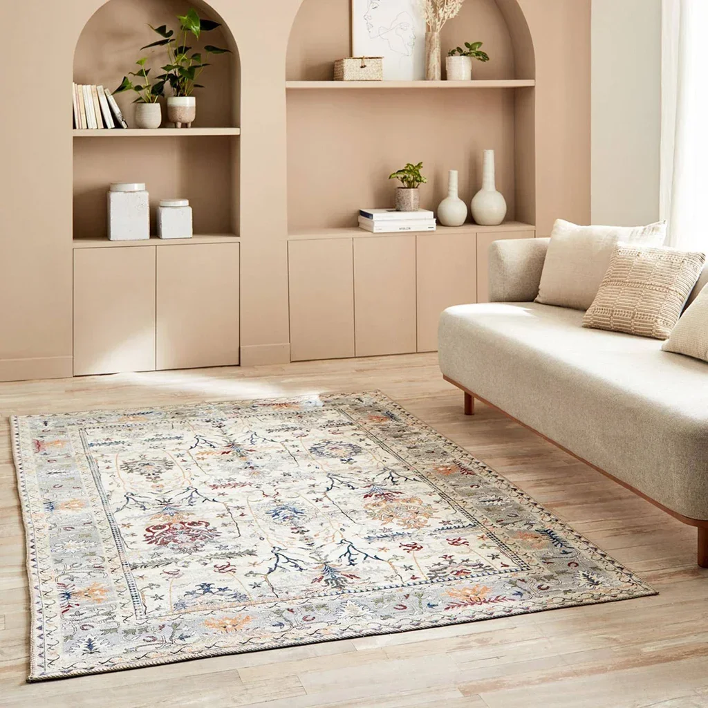 Tapis d'intérieur persan multicolore motifs orientaux Cavy salon chambre doux lavable machine