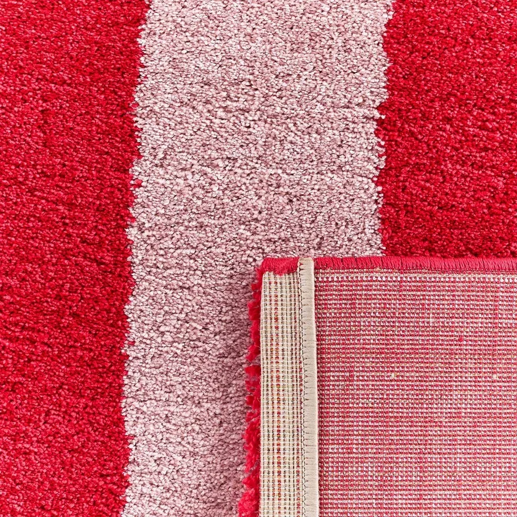Tappeto interno Pablo righe rosse e rosa - Decorazione calda soggiorno camera da letto