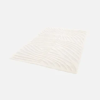 Tappeto interno color ecru con rilievo vegetale stile scandinavo Lily