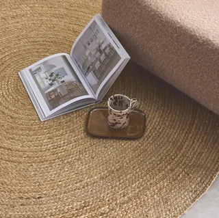 Tapis rond jute naturelle Padma intérieur bohème chaleureux durable