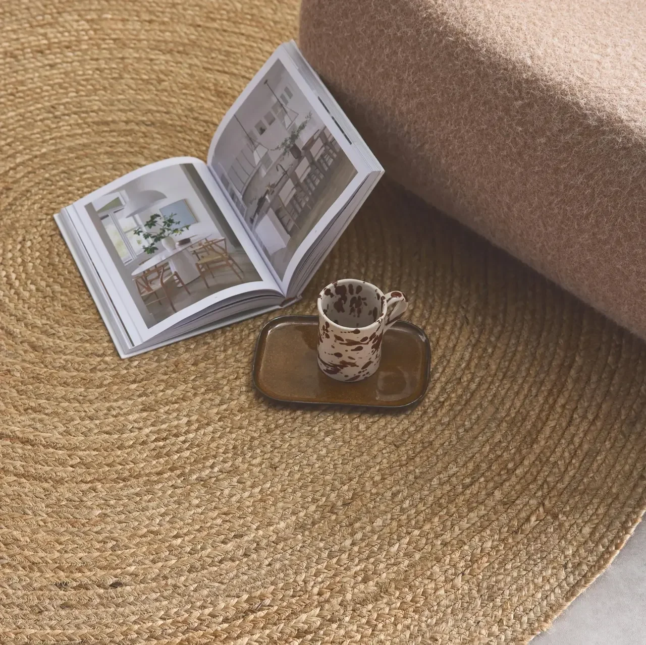 Tapis rond Padma en jute naturelle - style bohème intérieur