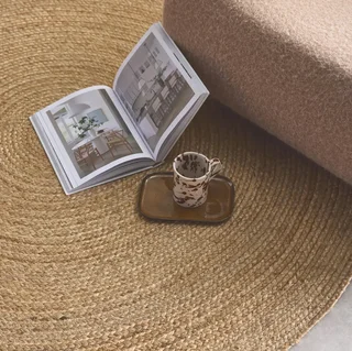 Tapis rond Padma en jute naturelle - style bohème intérieur