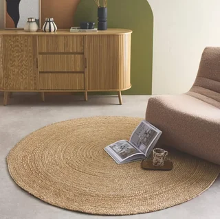 Tapis rond Padma en jute naturelle - style bohème intérieur