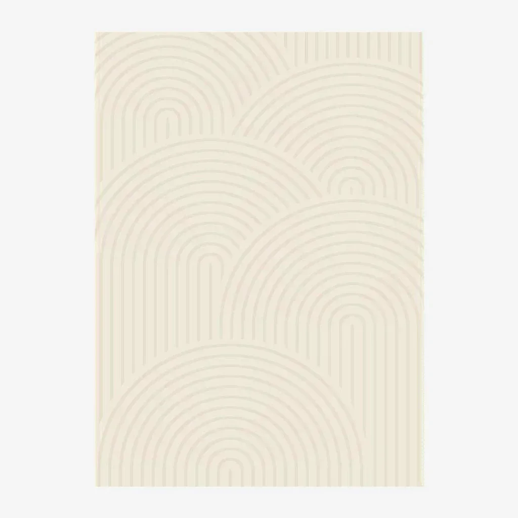 Alfombra Salón Arcos Beige Crudo Brad Diseño Moderno Relieve Suave