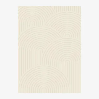 Alfombra Salón Arcos Beige Crudo Brad Diseño Moderno Relieve Suave
