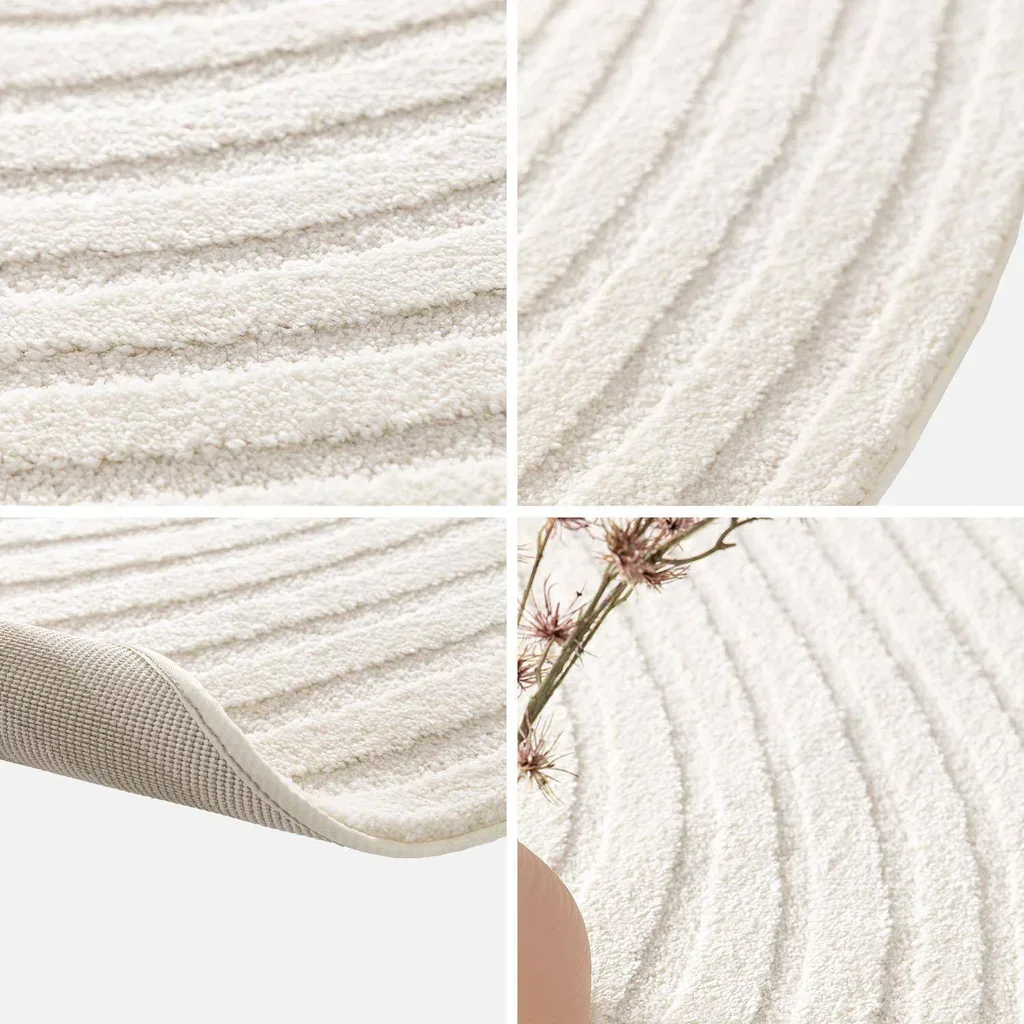 Tapis salon design galets empilés tons crème beige Amanda