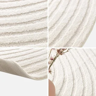 Tapis salon design galets empilés tons crème beige Amanda