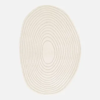 Tapis salon design galets empilés tons crème beige Amanda
