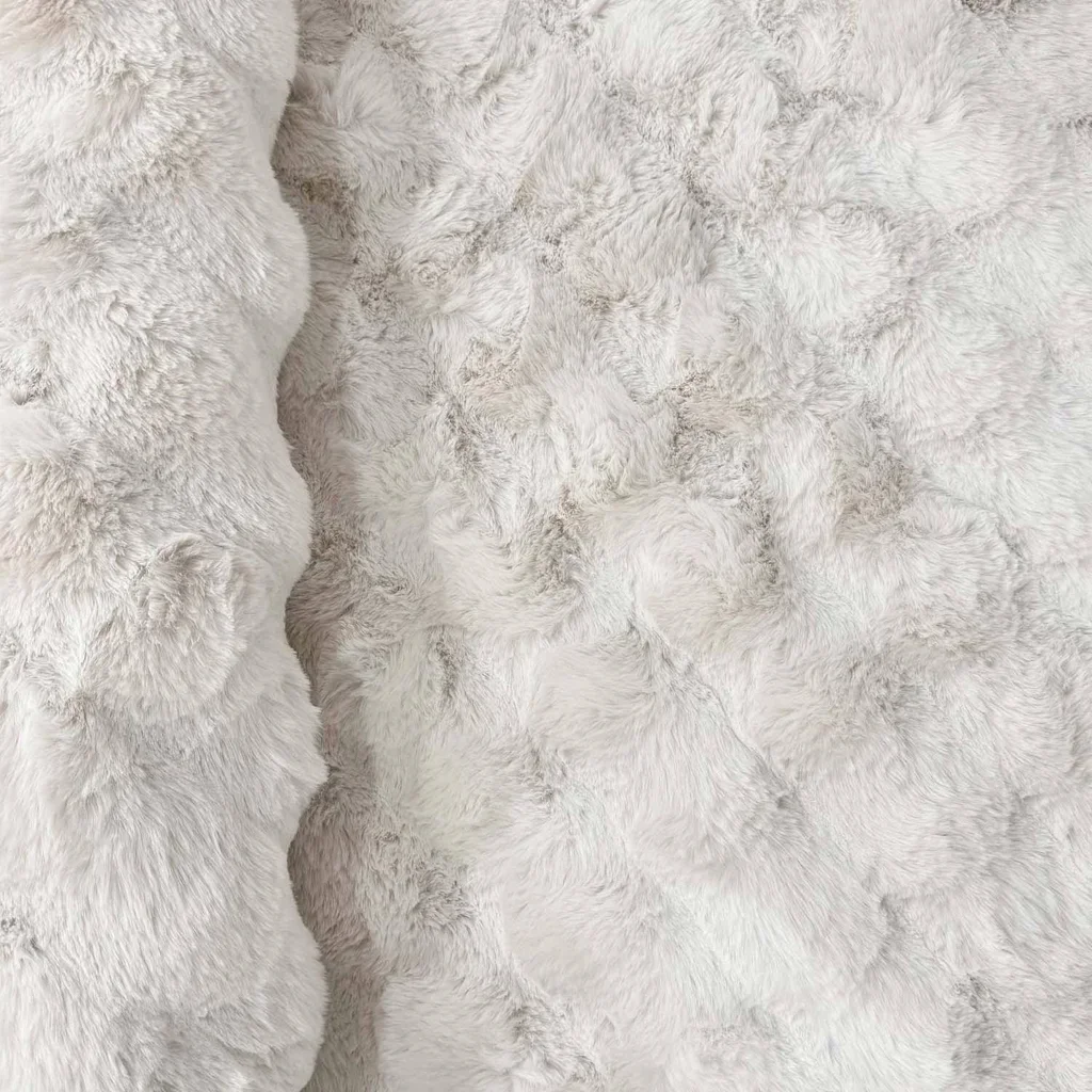 Tapis salon fausse fourrure blanc effet bubble moelleux Bumpy