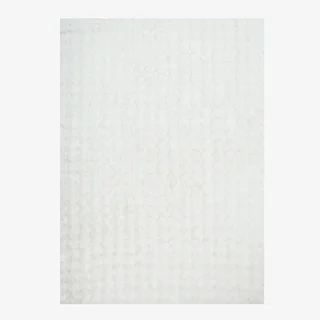 Tapis salon fausse fourrure blanc Bumpy effet bubble moelleux 160x230