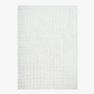 Tapis salon blanc effet fourrure bubble moelleux doux cosy