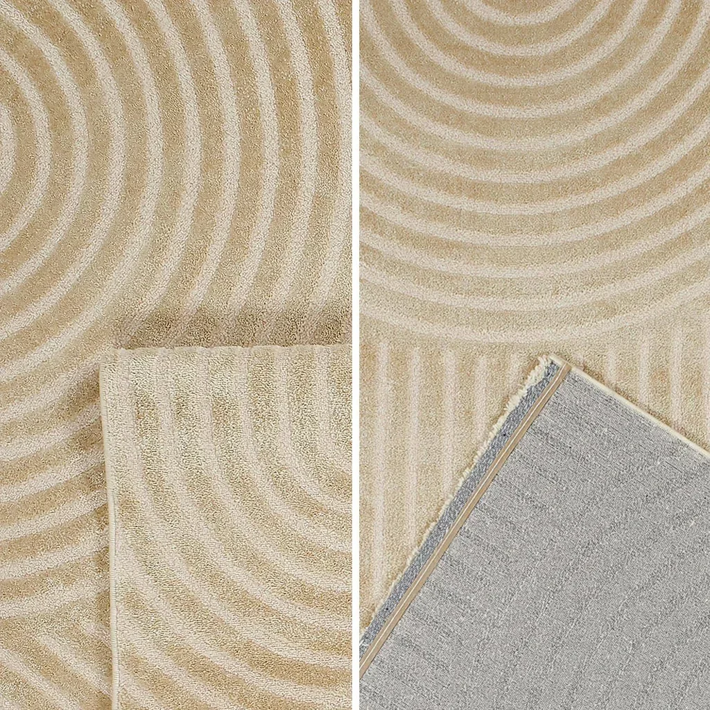 Tapis salon Brad arches beige doux et moderne