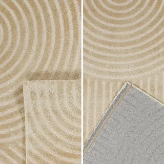 Tapis salon Brad motif arches beige doux et élégant