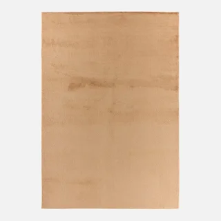 Alfombra de salón lisa beige Oscaria suave antideslizante lavable a máquina 30°C