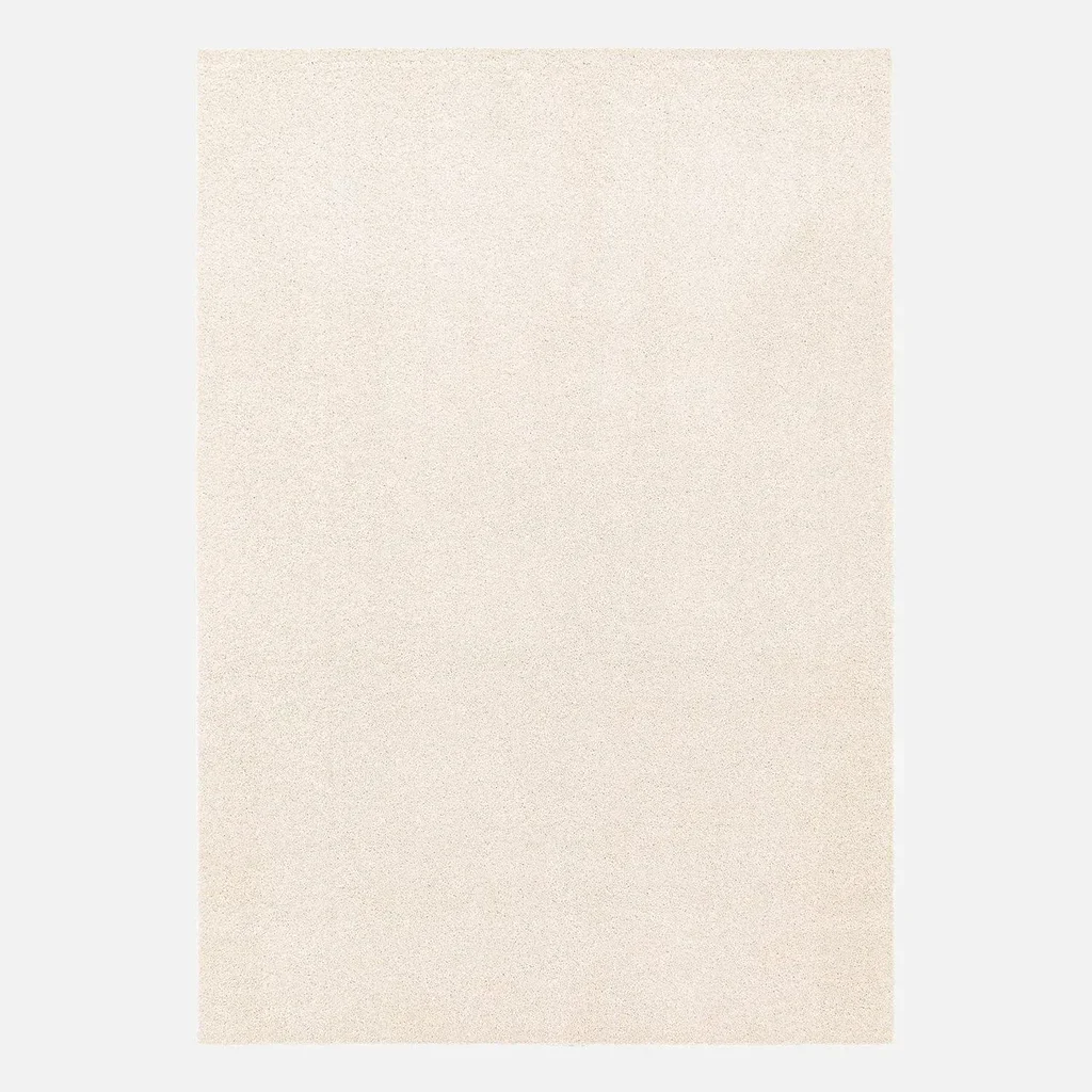 Tapis salon velours frisé crème personnalisable sur mesure