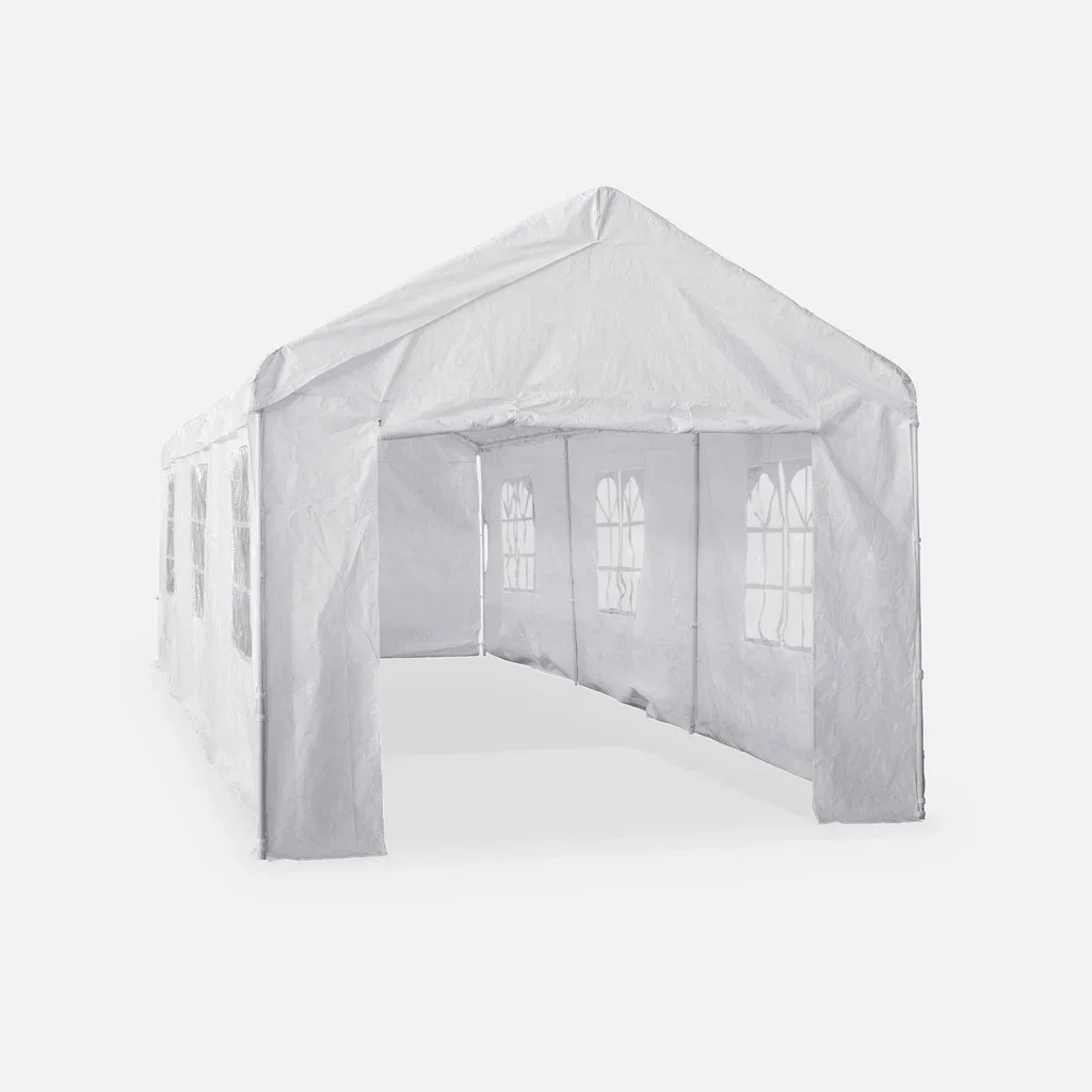 Tente de réception 3x9m 27m² Burdigala - Structure acier avec fenêtres et rideaux latéraux