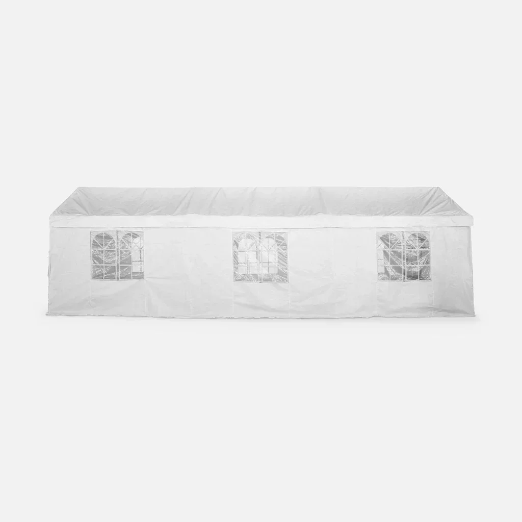 Tente de réception 3x9m 27m² Burdigala - Structure acier avec fenêtres et rideaux latéraux
